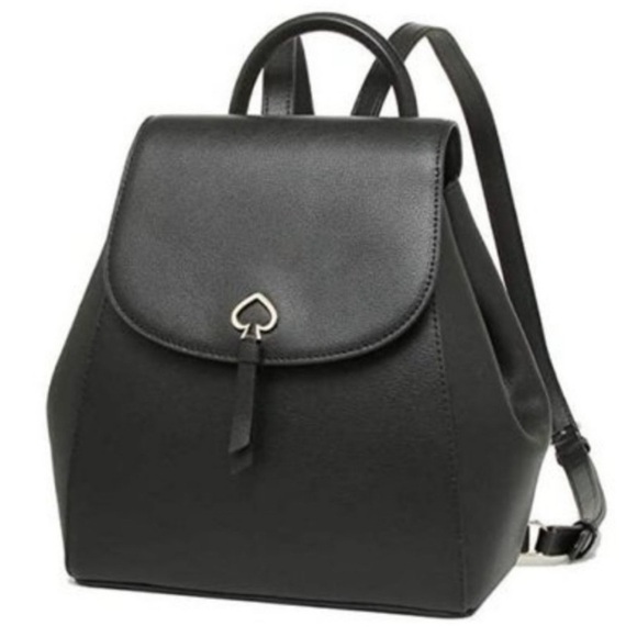Kate Spade Adel Medium Flap Backpack in Black Leather Style #wkru6412 Like New main image 5
